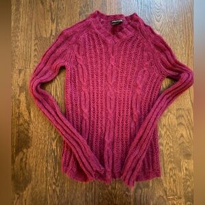 Kenneth Cole Women's Cable Knit Sweater - Deep Purple